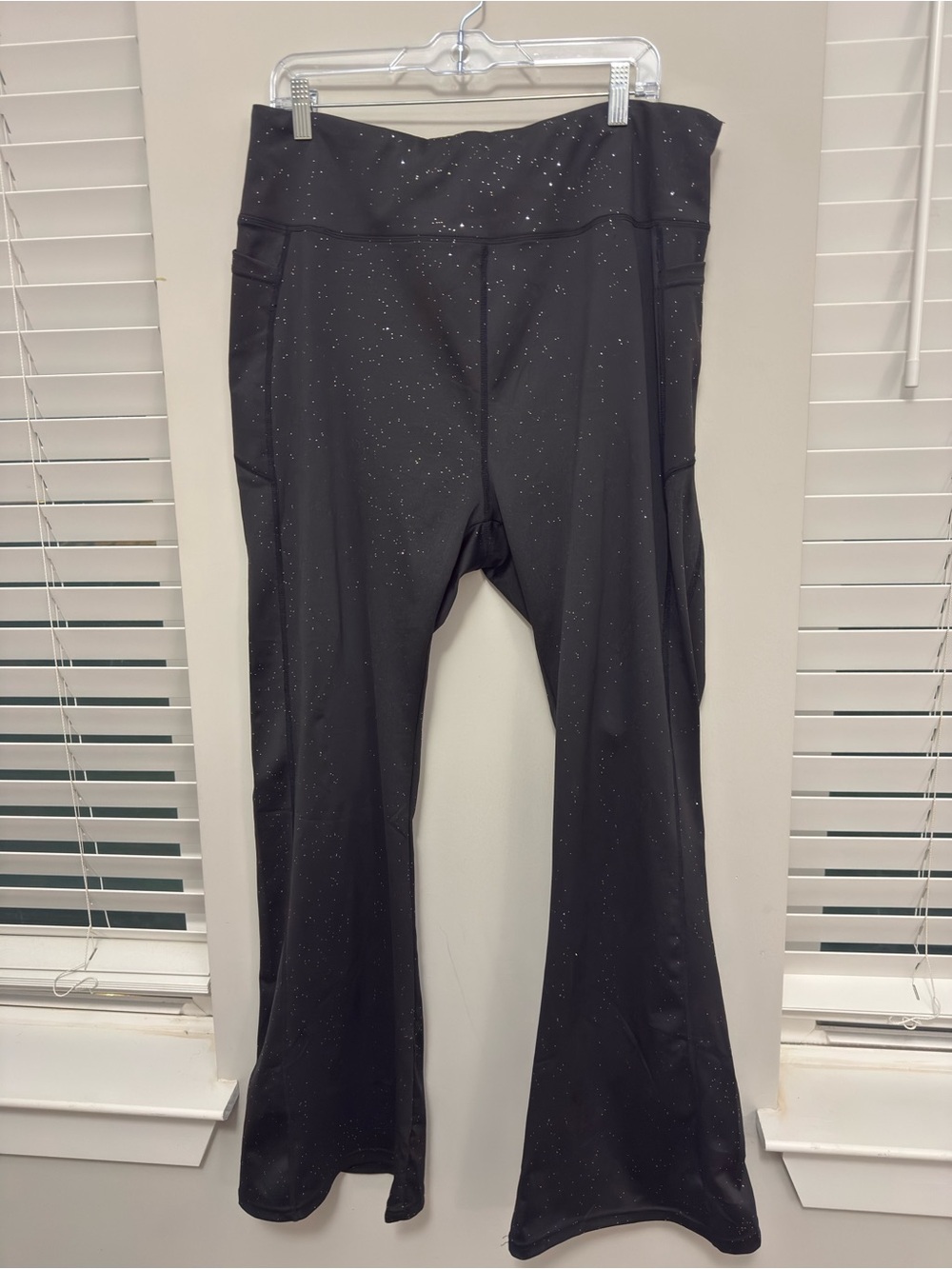 Kids Black Sparkle Flare Active Leggings